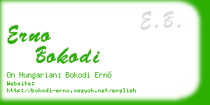 erno bokodi business card