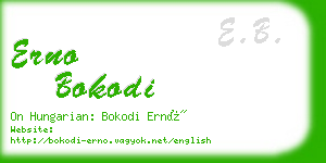 erno bokodi business card